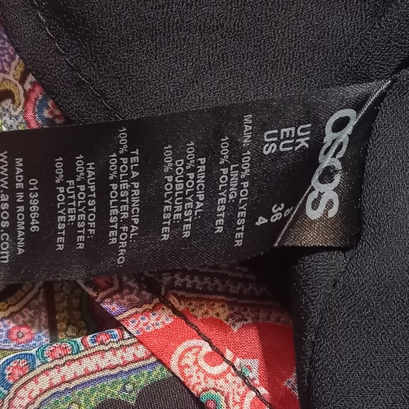 Size 8 Multi Floral Chiffon High Waist Above Knee Dress - Picture 10 of 10